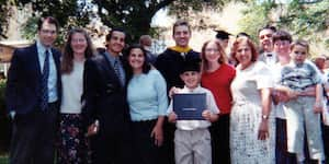 Jona with his family following a graduation at Bob Jones University.