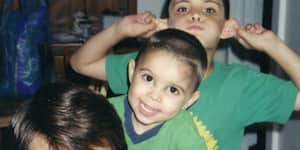 Jona and his brother with their uncle.