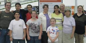 Jona with his family in an airport.