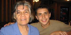 Jona with his grandmother.