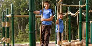 Jona and his brother and their little cousin at a park.