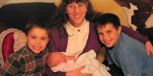 Jona, his brother, and their mom with Jona's baby cousin.